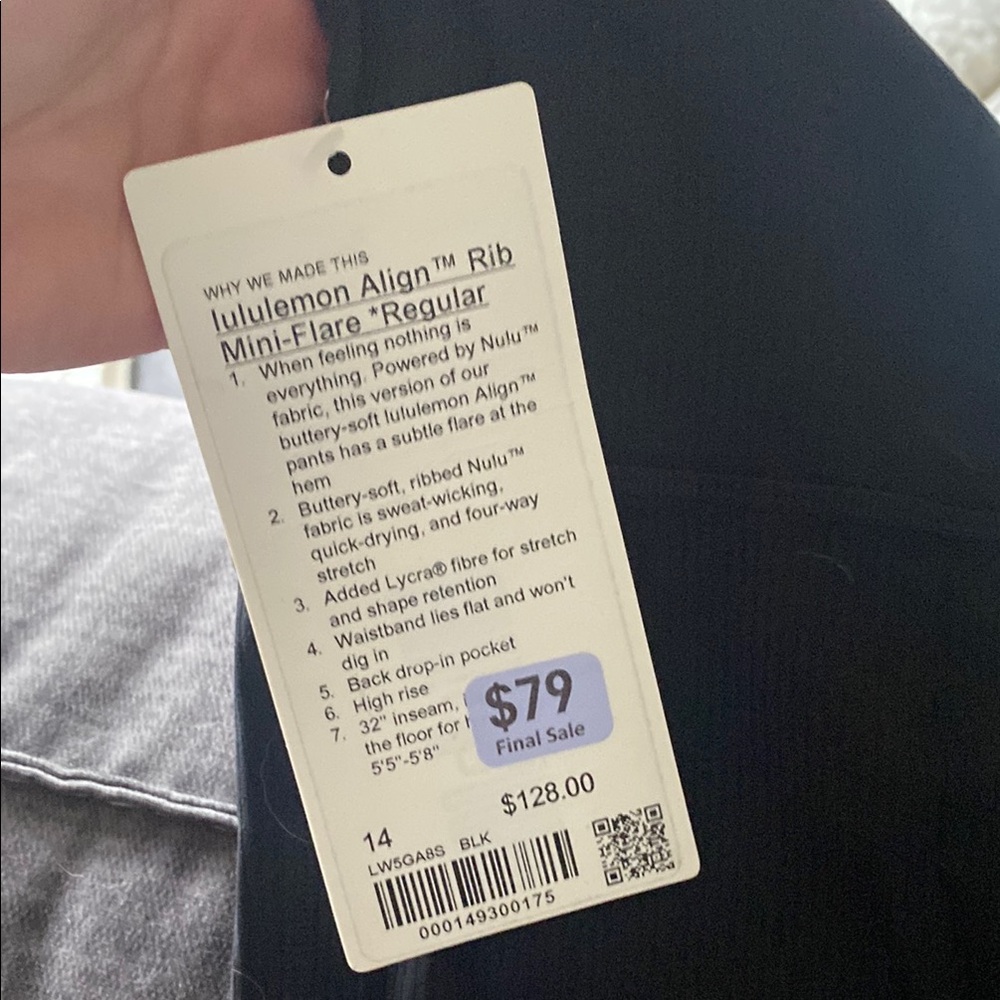 Lululemon Black Ribbed Leggings (Mini Flare bottom)